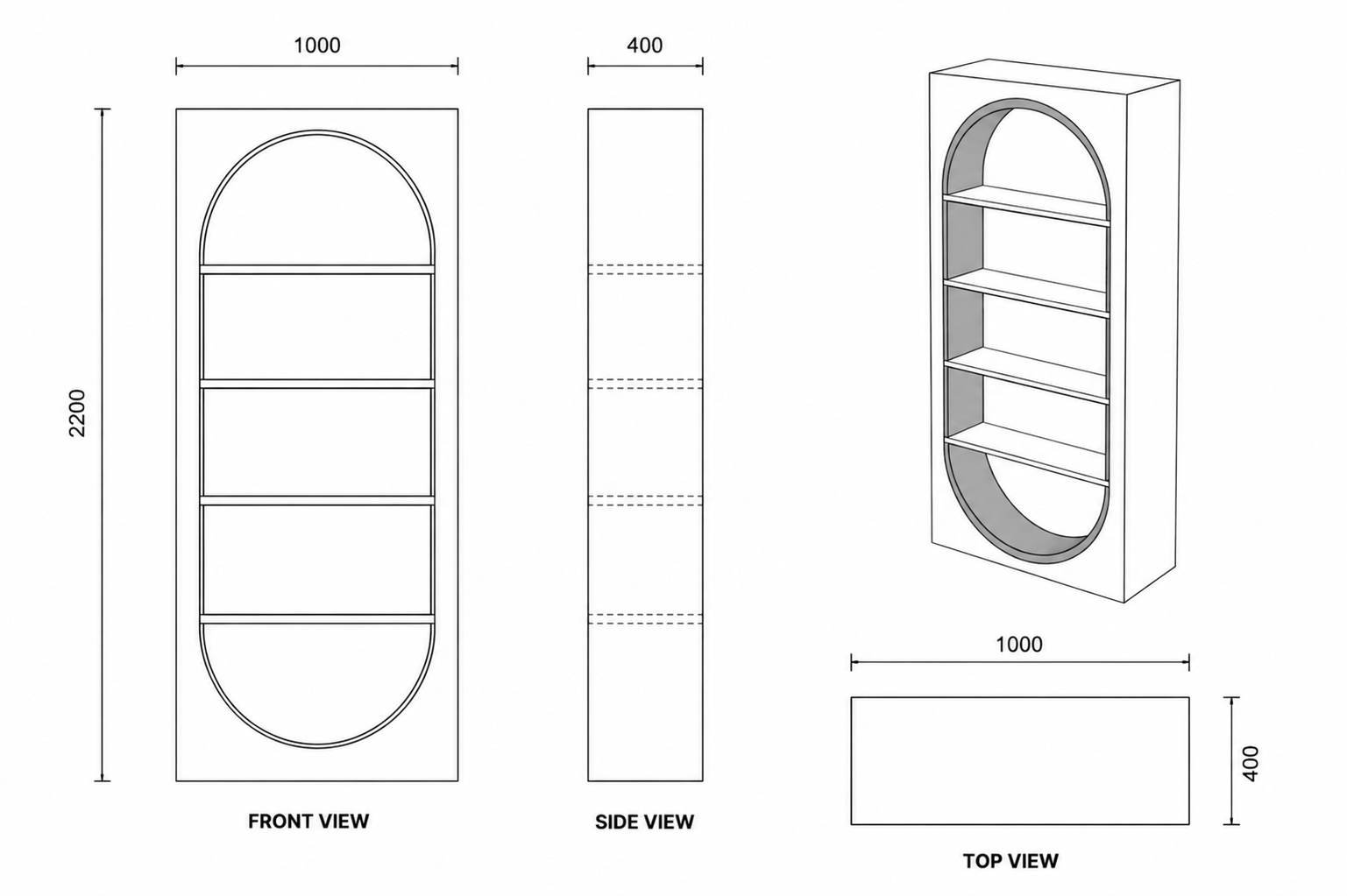 COSTANZA BOOKSHELF 
